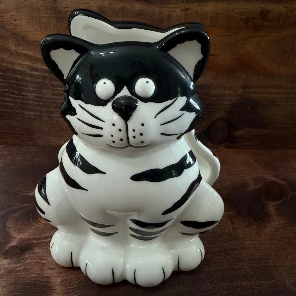 VTG 3pc Burton+Burton Chester Cat & More Salt Pepper Shakers Napkin Holder Timer